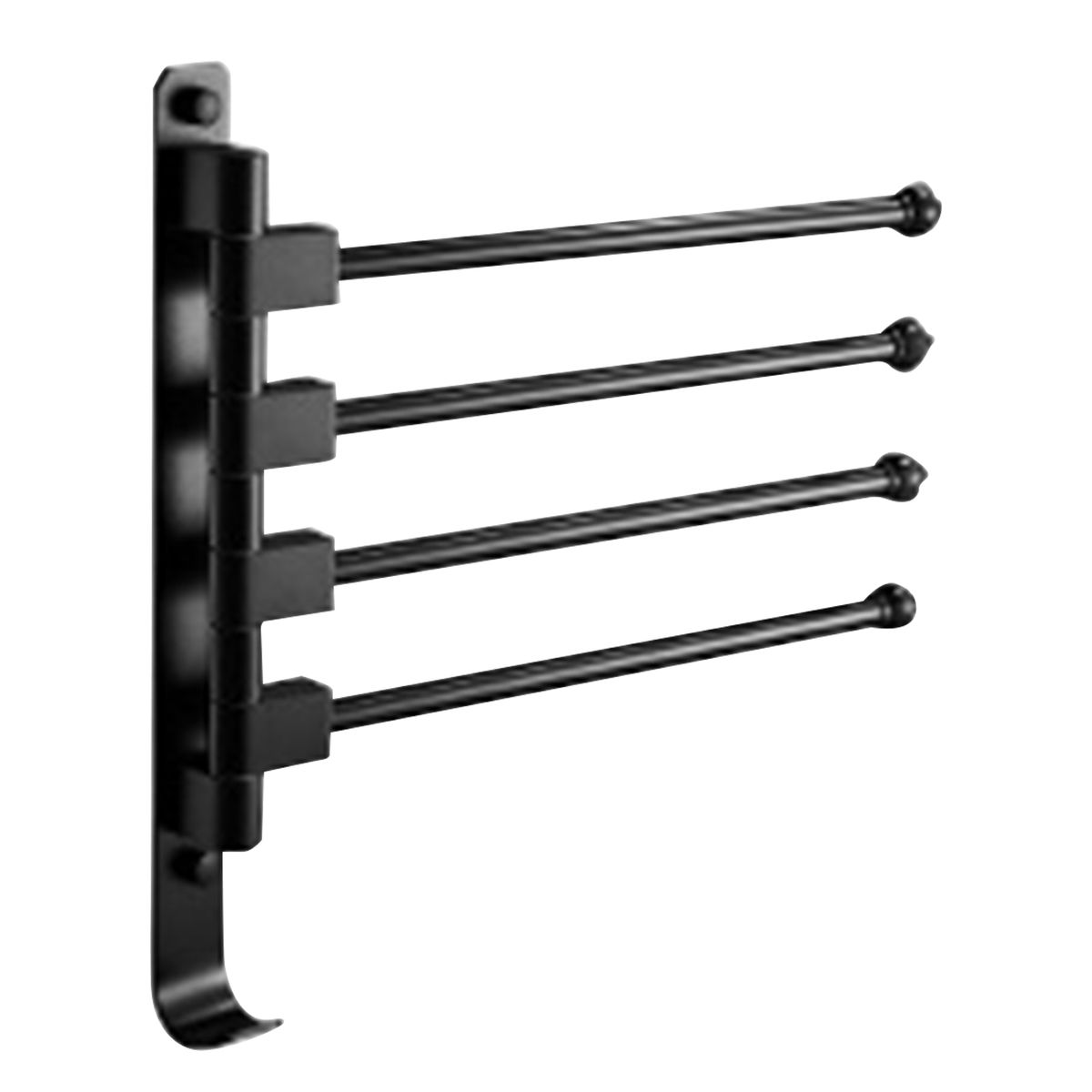 Swivel Out Towel Racks With Hooks 4-Bars Foldable Arms Bath