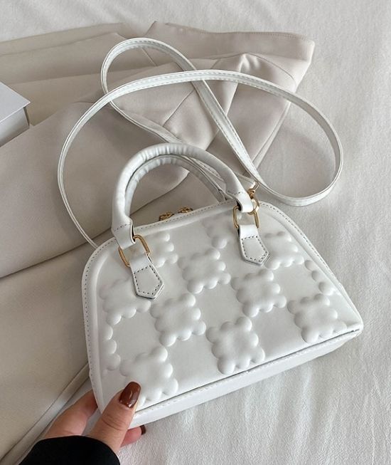 Ladies Lovely Cube Design Handbag- White