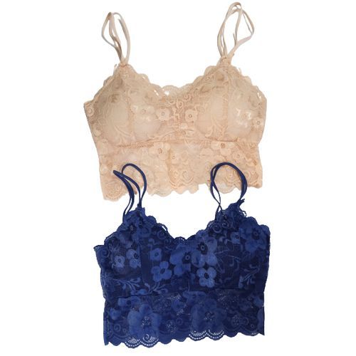 Female Lace Padded Bra Top For Ladies And Teenager 2pcs