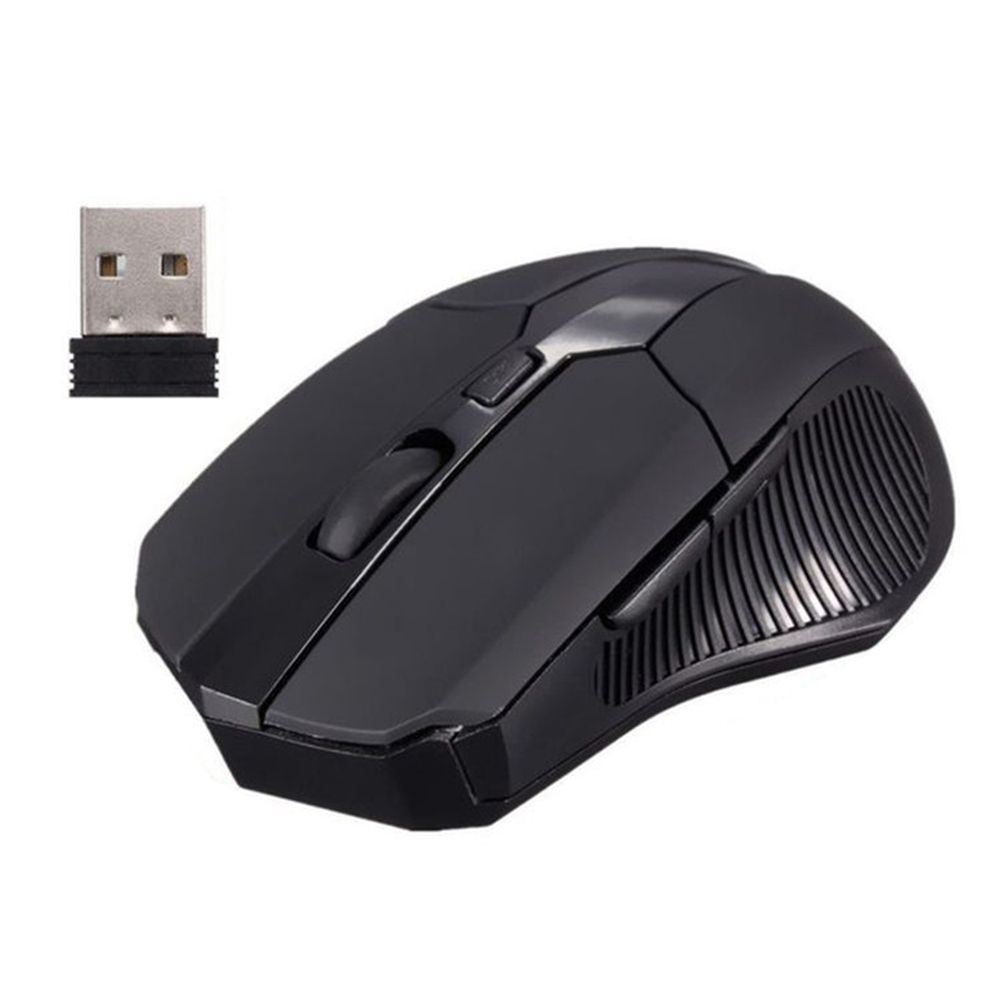 Portable 2.4GHz Wireless USB Receiver Optical Gaming-Black