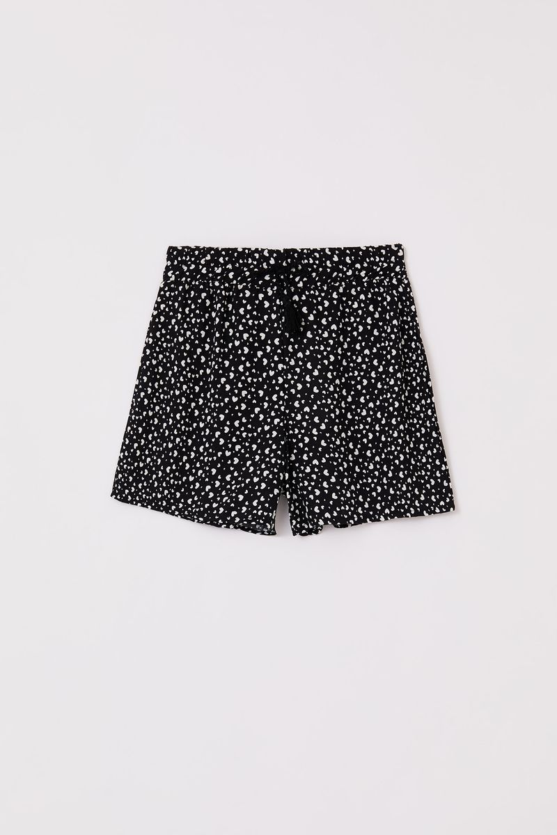 Girl Casual Relax Fit Woven Short - Black