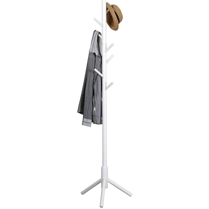 Coat Rack Stand, Entryway Hall Tree Wooden Coat Rack