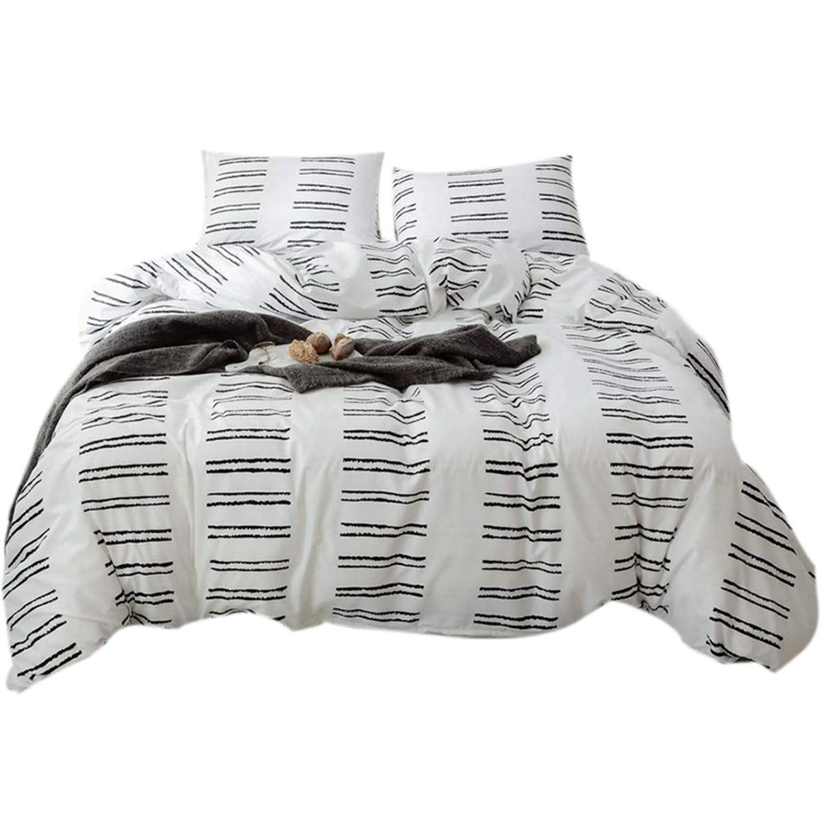 3-Piece Duvet Cover Pillowcase Set, Soft and Breathable