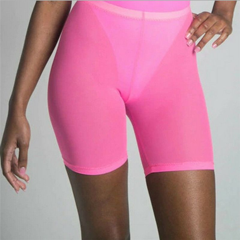 Women Shorts Swimming Trunks Hollow Out See Through Ladies Cycling Gym Plain