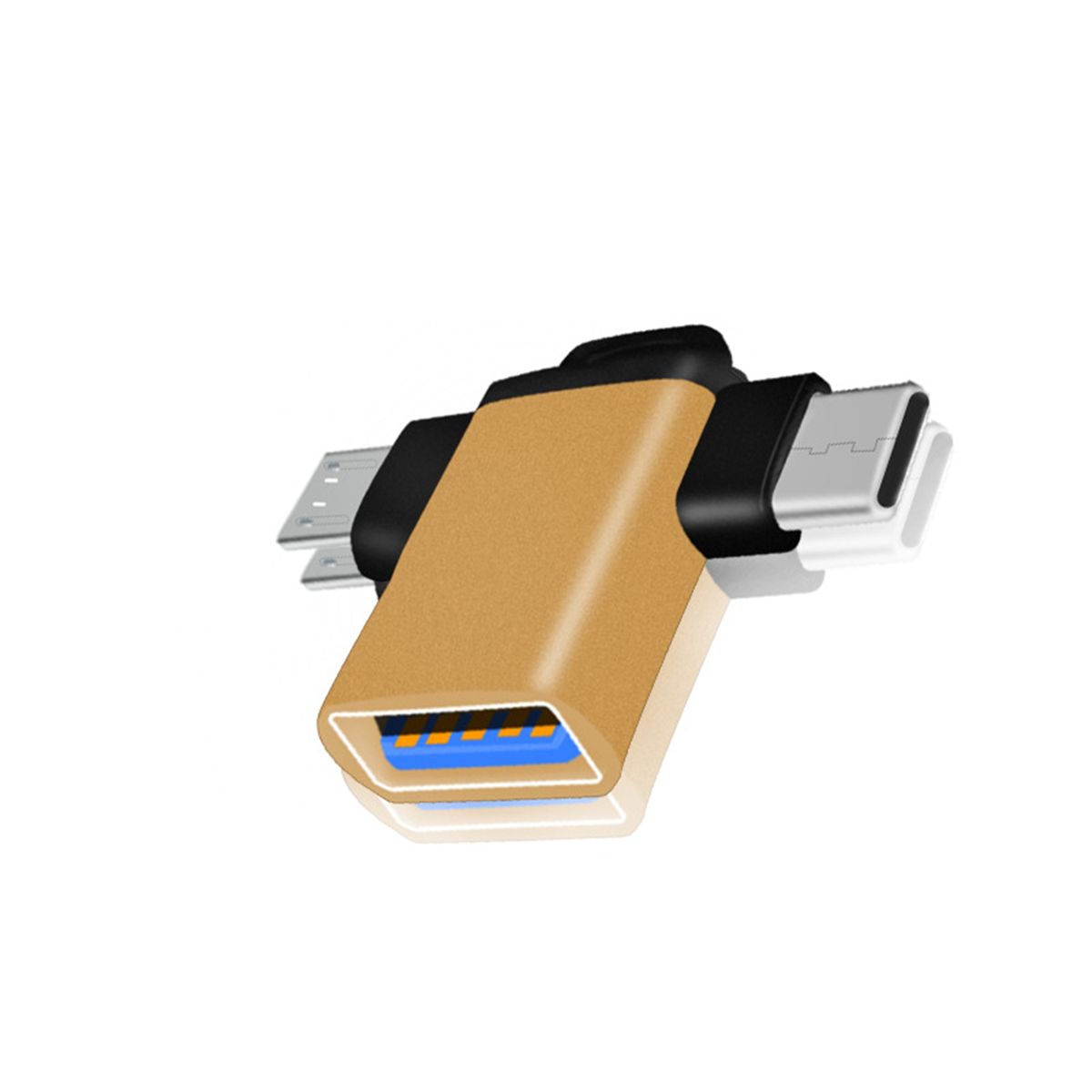2-in-1 Type-C Micro USB OTG Adapter Data-Golden