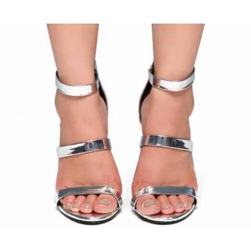Silver Block Heels