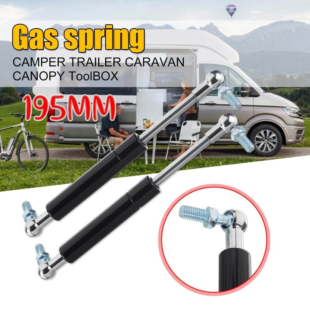 1pcs Caravan 195mm Gas Locker Spring Strut 200N Arm For Trailer