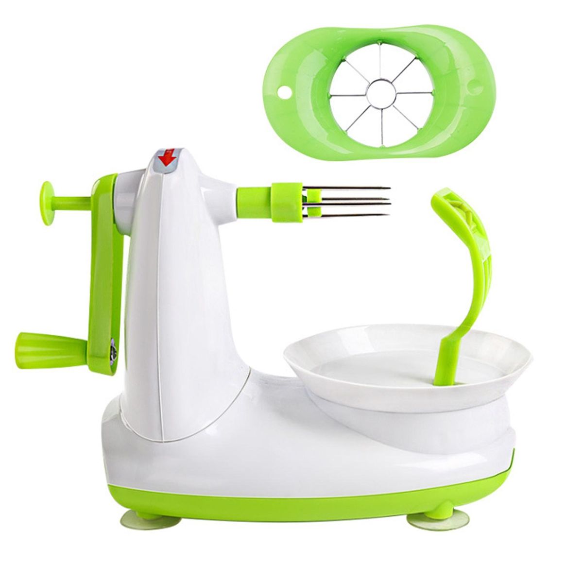 Home Use Fruit Peeler Peel Slice with Ease Stainless Steel Fruit Green and White