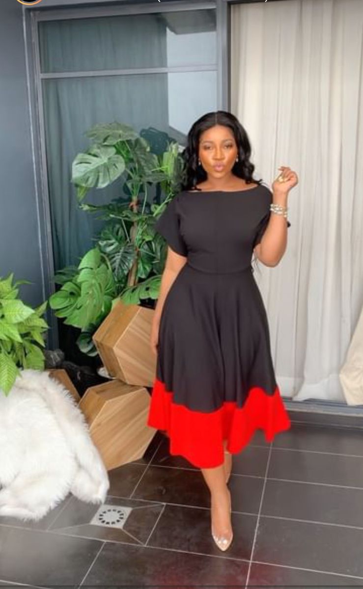 Black And Red Flay Classy Dress