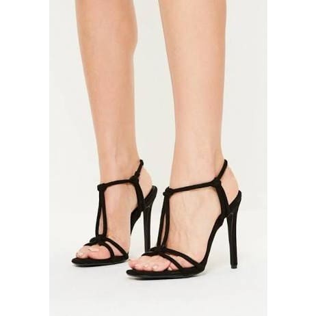 Knotted T-bar Heeled Sandals