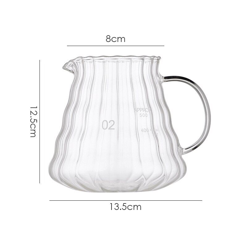 500ML Coffee Dripper Sharing Pot V60 GlFunnel Portable Cappuccino Maker Filter Cup With Wooden Holder Coffee Server Stovetop