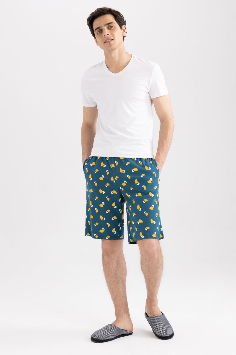 Man Young Regular Fit Homewear Knitted Bottoms - Blue