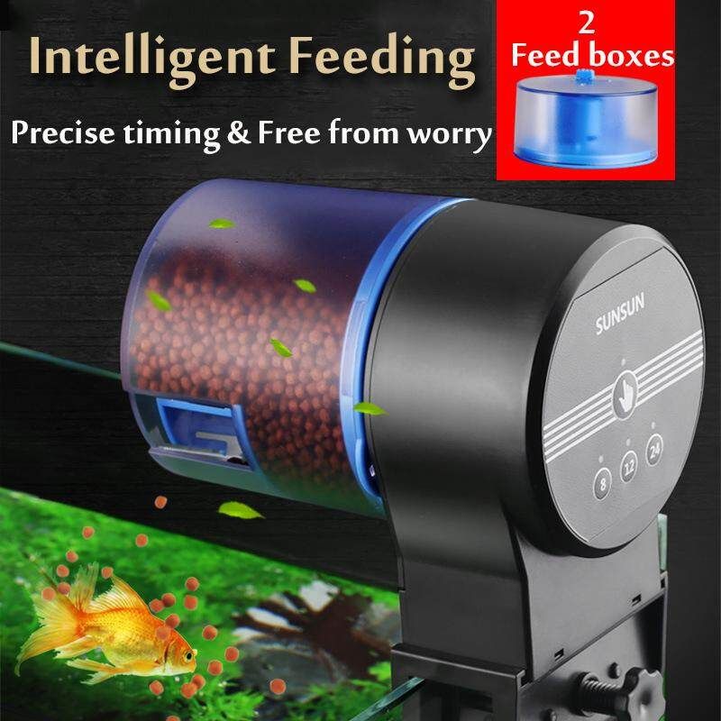 Automatic Fish Feeder Two Boxes Intelligent Electronic 3 Timing Mode Fish Tank