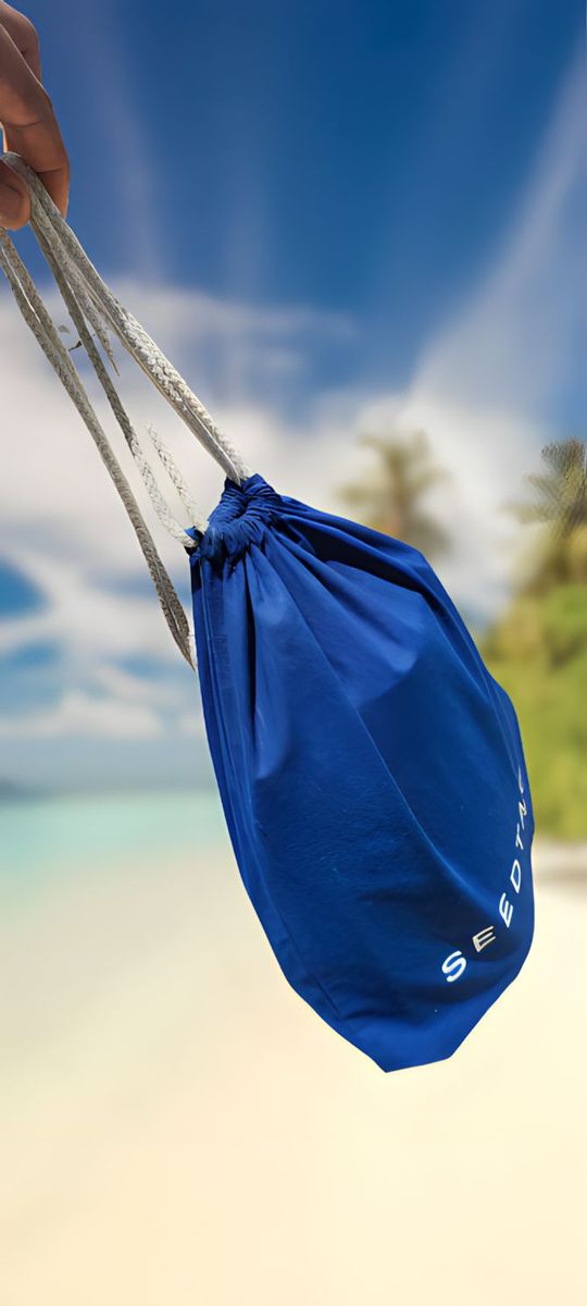 Children Casual Drawstring Light Backpack Waterproof -Blue