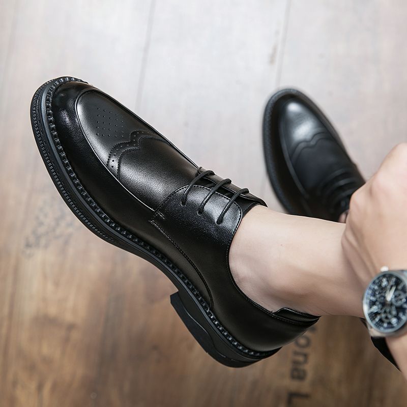 EU 38-45 High Quality Leather Dress Shoes Comfy Men Casual Shoes Business Work Office Shoes Lace-up