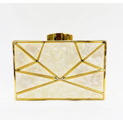 Acrylic Clutch Purse- Gold