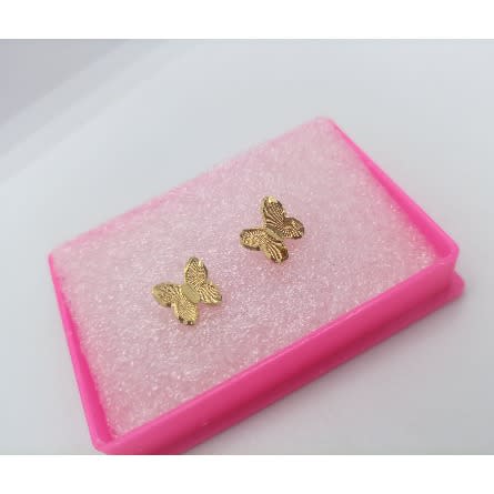 Frosted Butterfly Stud Earring- Gold