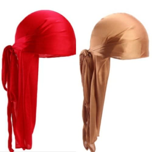 Silk Durag -2 In 1 - Red And Brown