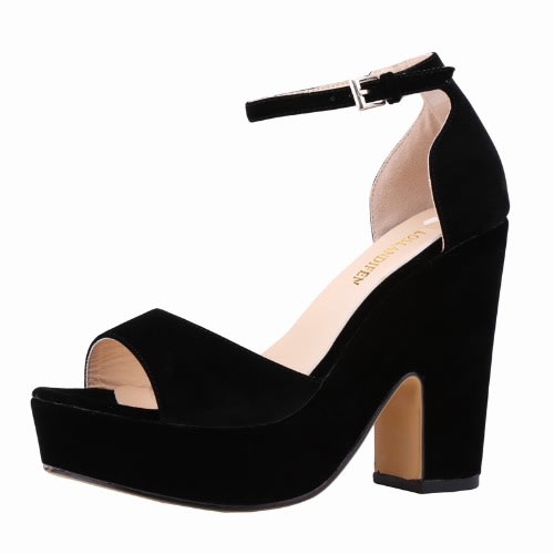 Open Toes Block Heel Wedge Sandals