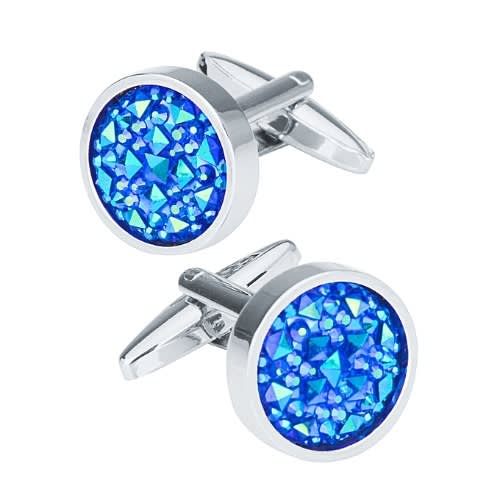 Round Crystal French Men's Cufflinks
