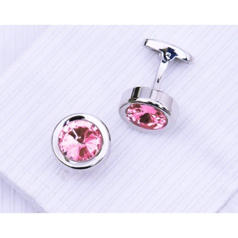Pink Zircon Shirt Cufflinks