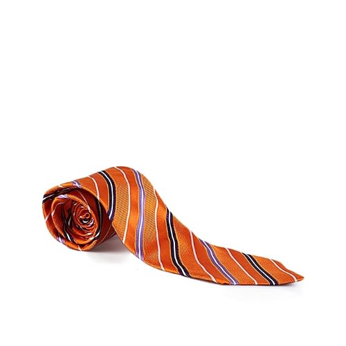 Men's Diagona-stripes Premium Tie - Orange