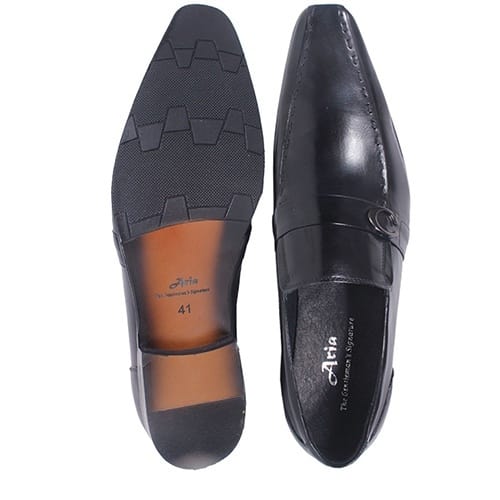 Italian Leather Slip-on Shoe - Black - MSH-3611