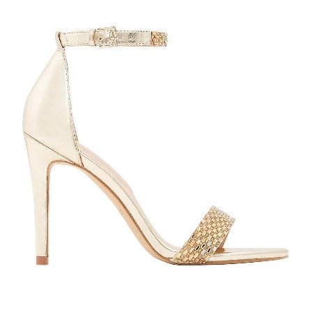 Prommy Synthetic Heeled Sandals - Gold