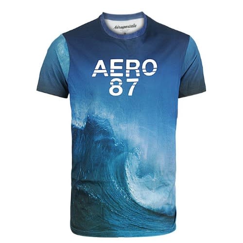 Men's Blue Crest Print T-shirt