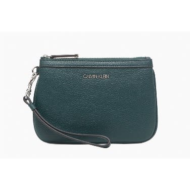 Large Top Zip Wristlet, Green