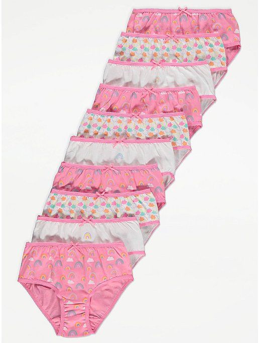 Rainbow Print Full Briefs 10 Pack