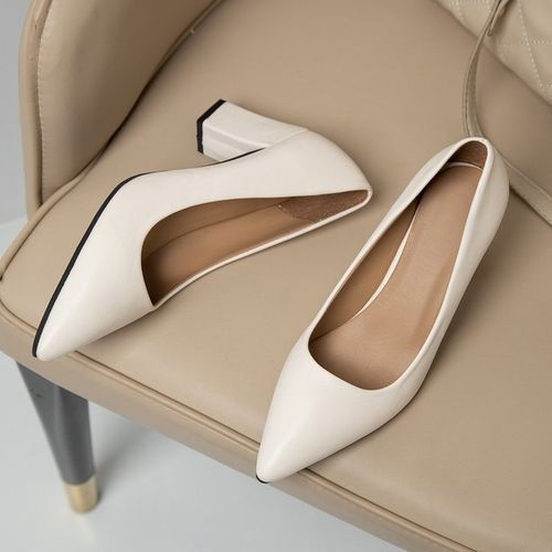 Ladies Classic Simple Pointed High Heels Stiletto-white