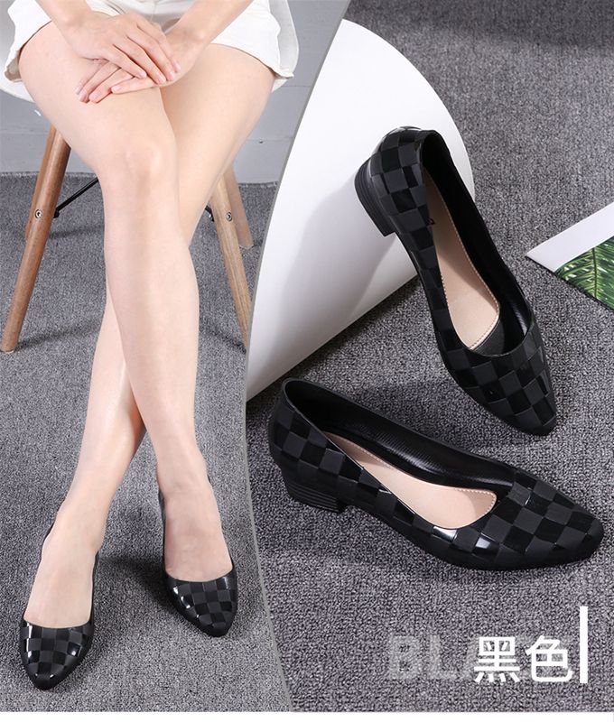 Women's Sandals Shoes PVC Rubber Material Jelly Shallow Mouth Medium Low Heel
