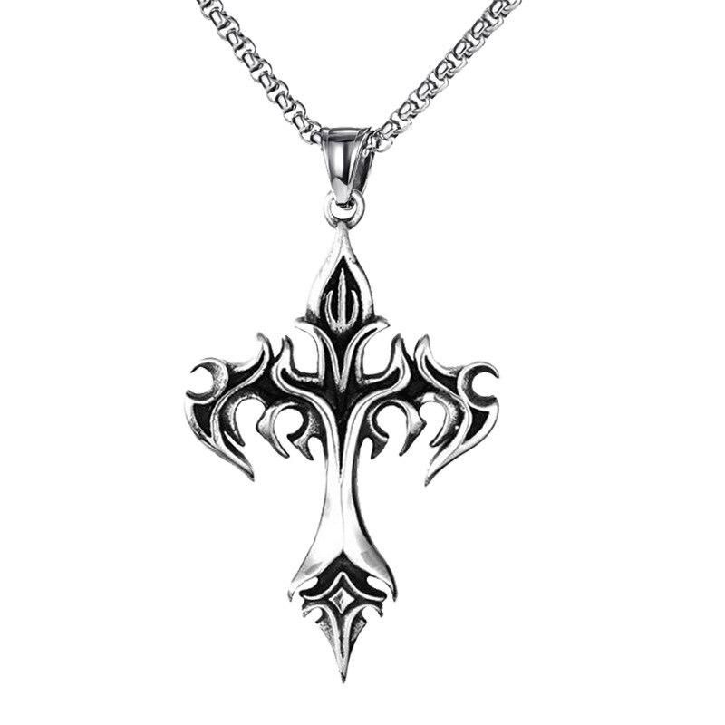 Cross Pendant Necklace Indie Punk Gothic Choker for Egirl Eboy Woman Men