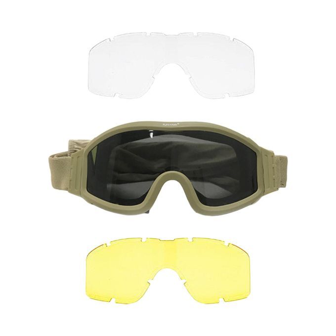 Glasses Interchangeable Lens Anti UV For Sport Combat Khaki