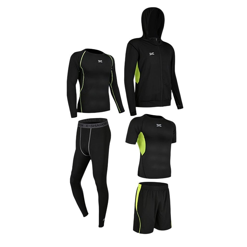Mens Tracksuit Compression Pants Basketball Jogging Sportswear Green M