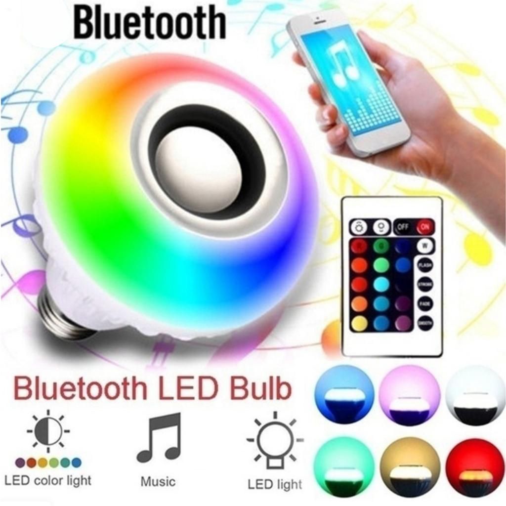 5-7W Wireless Bluetooth Speaker Lamp LED RGB Music 01-E27