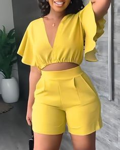 Yellow Short And Top