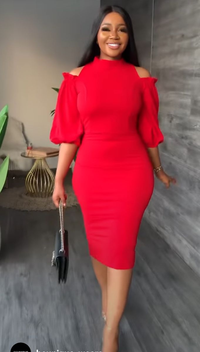 SERA Red Fitted Classy Dress