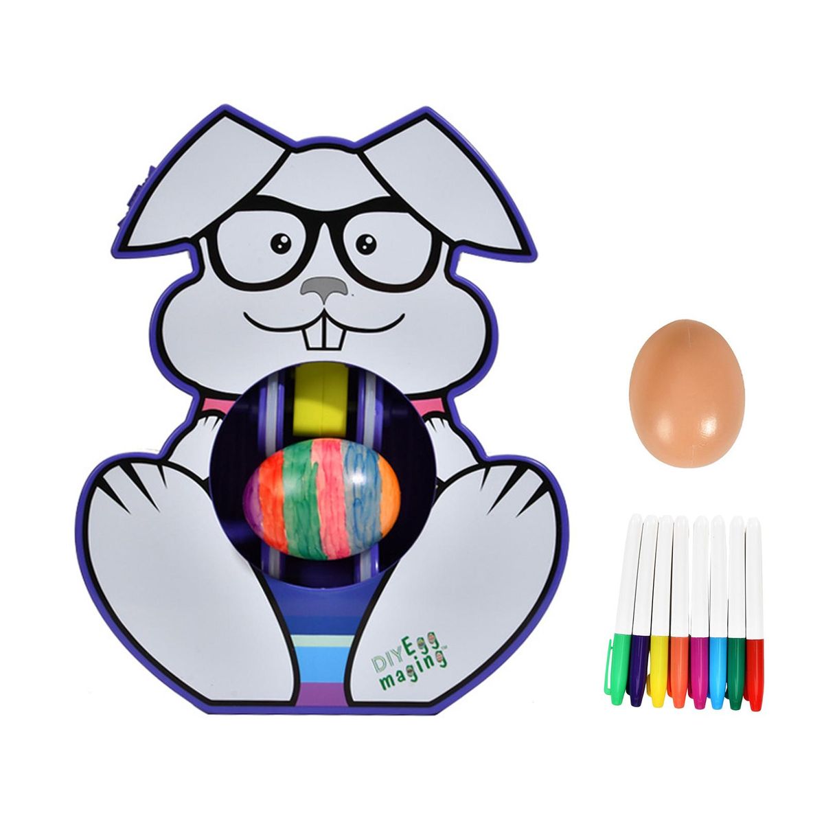 1 Set Egg Painting Toy Happy Easter Eggs Decorating Spinner Kids Toy