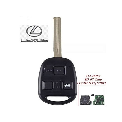 3 Button Remote Car Key With Chip For Lexus Rx350 Rx450h Rx400h Rx330 Ex330 2004-2010