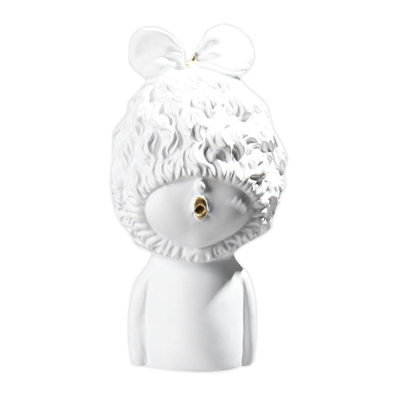 Modern Resin Flower Ornaments Artwork Desktop White