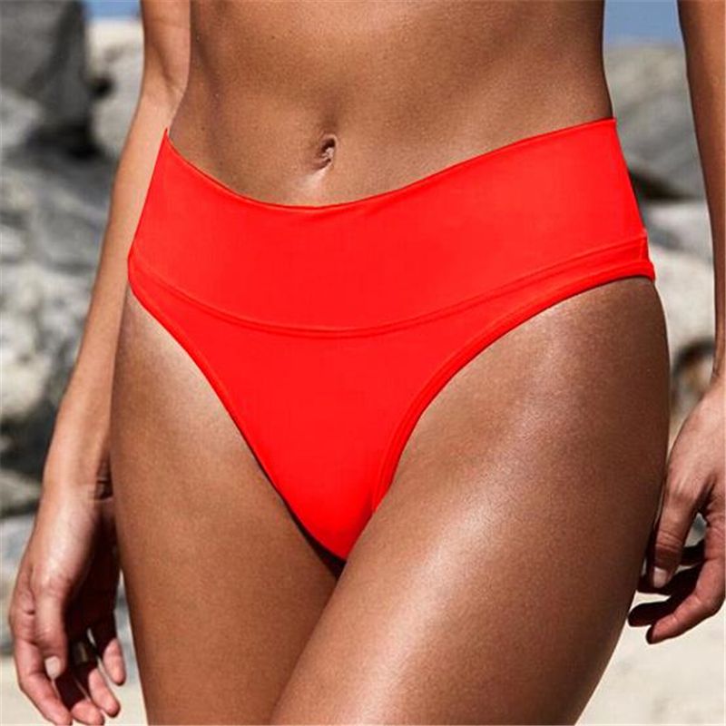 Womens  Bikini Trunks  Bottom Brazilian V Cheeky Slim Fit Swimwear Solid Color