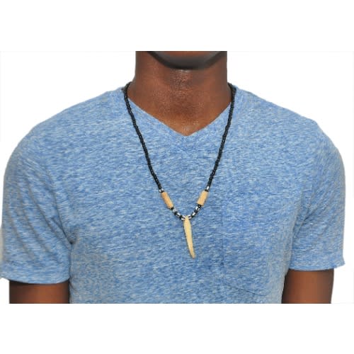 Men's Hand Made White Cow Bone Necklace