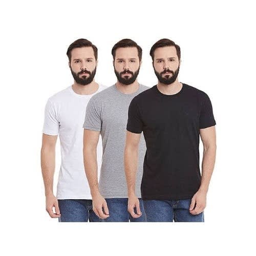 3 In 1 Men's T-shirts - White, Black, Ash