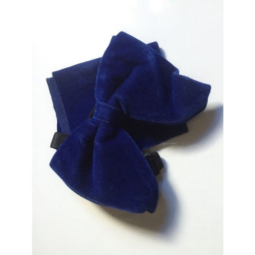 Luxury Men's Suede Bow Tie - Blue
