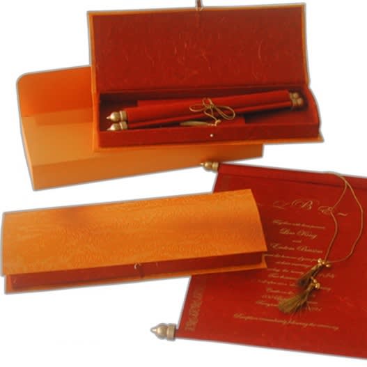 Luxury Invitation Card / Marriage Proposal Letter- Orange S290