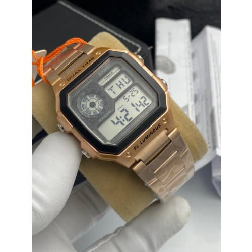 Men's Digital Wristwatch-Rose Gold