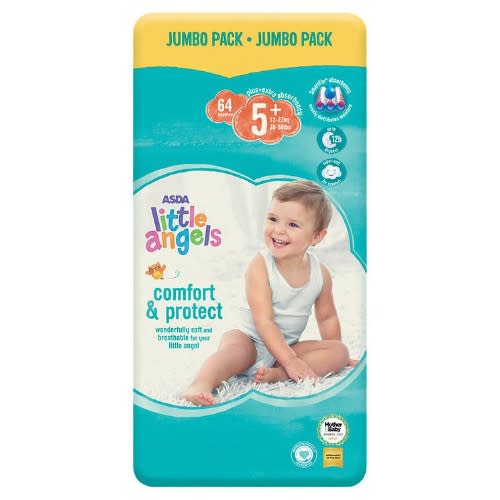 Little Angels Comfort & Protect Size 5+ Nappies Jumbo Pack - 64Pieces