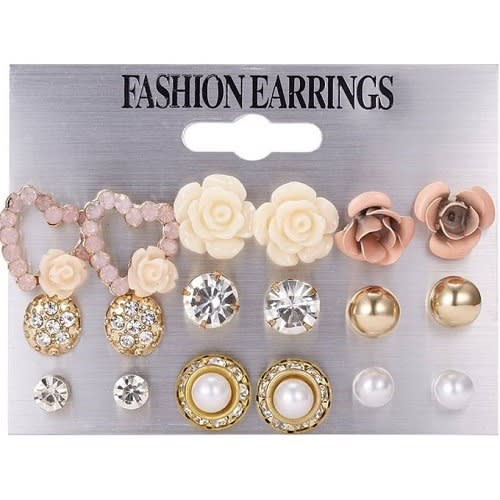 Stud Earrings -9 Set